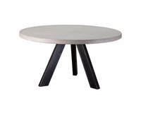 Round concrete dining table V-frame
