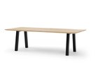 Rechthoekige eikenhouten eettafel N-poot 8x8