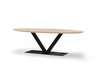Oval oak dining table V-leg