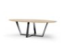 Oval oak dining table W-leg stainless steel